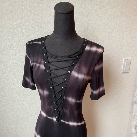 K. Jen Tie-Dye Dress with Criss-Crossed Plunging Neckline - Picture 5 of 5